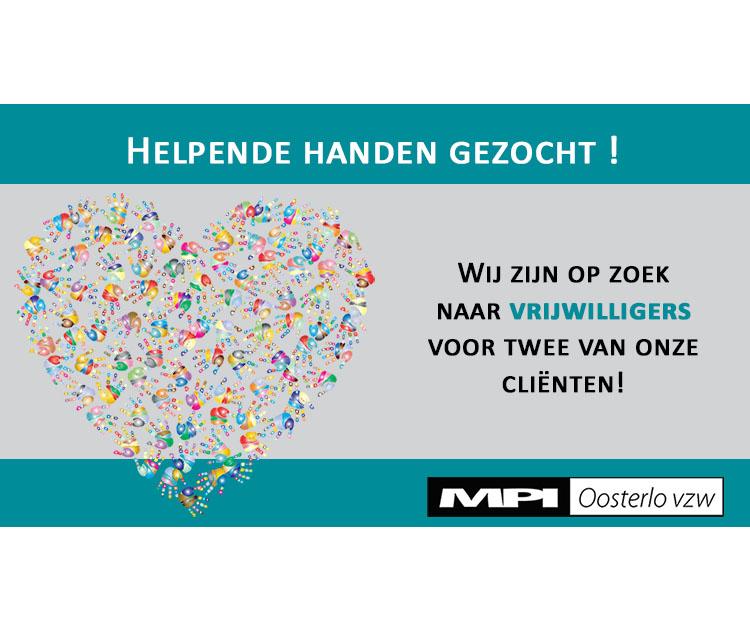 Vrijwilligers gezocht voor cliënten van MPI Oosterlo vzw